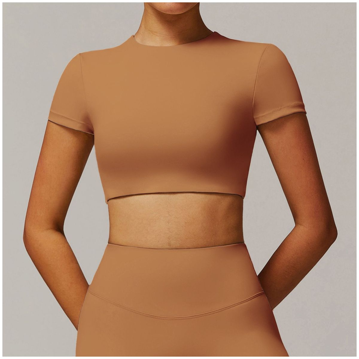 TIOZONEY - Camiseta deportiva de manga corta para mujer-Naranja