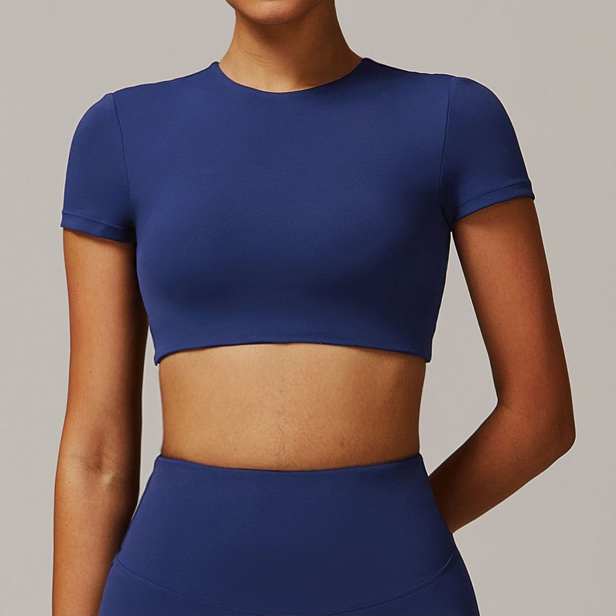 TIOZONEY - Camiseta deportiva de manga corta para mujer-Azul
