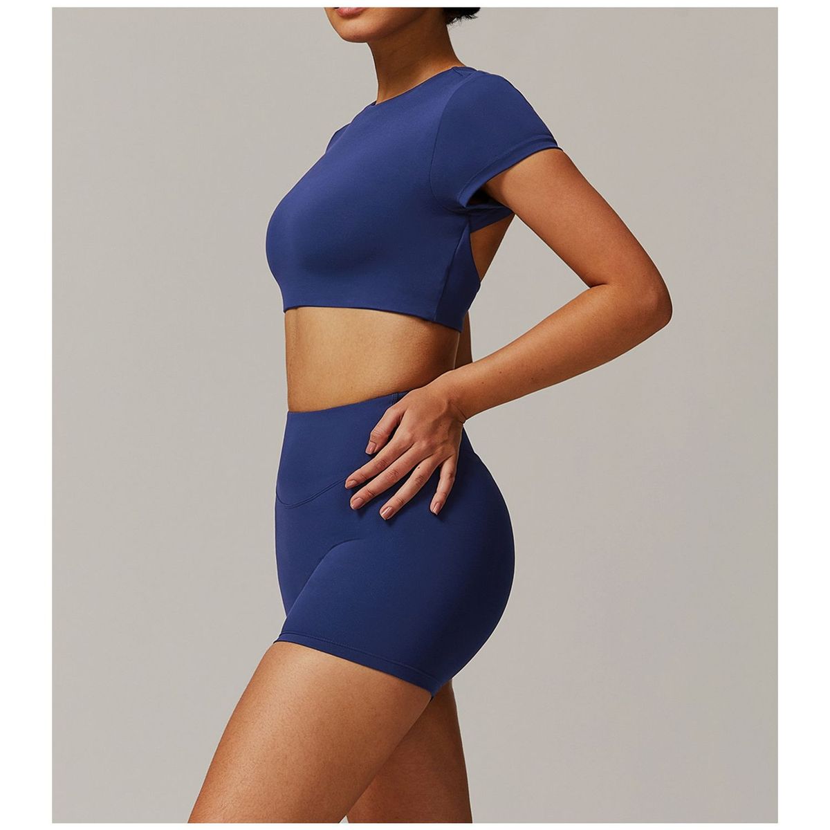 TIOZONEY - Camiseta deportiva de manga corta para mujer-Azul