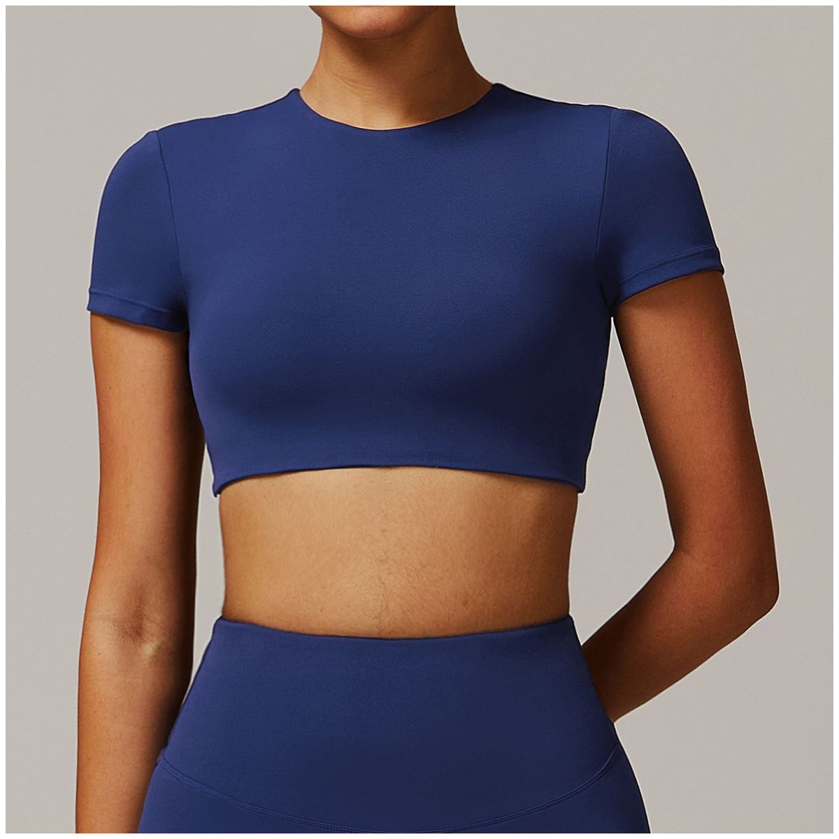 TIOZONEY - Camiseta deportiva de manga corta para mujer-Azul