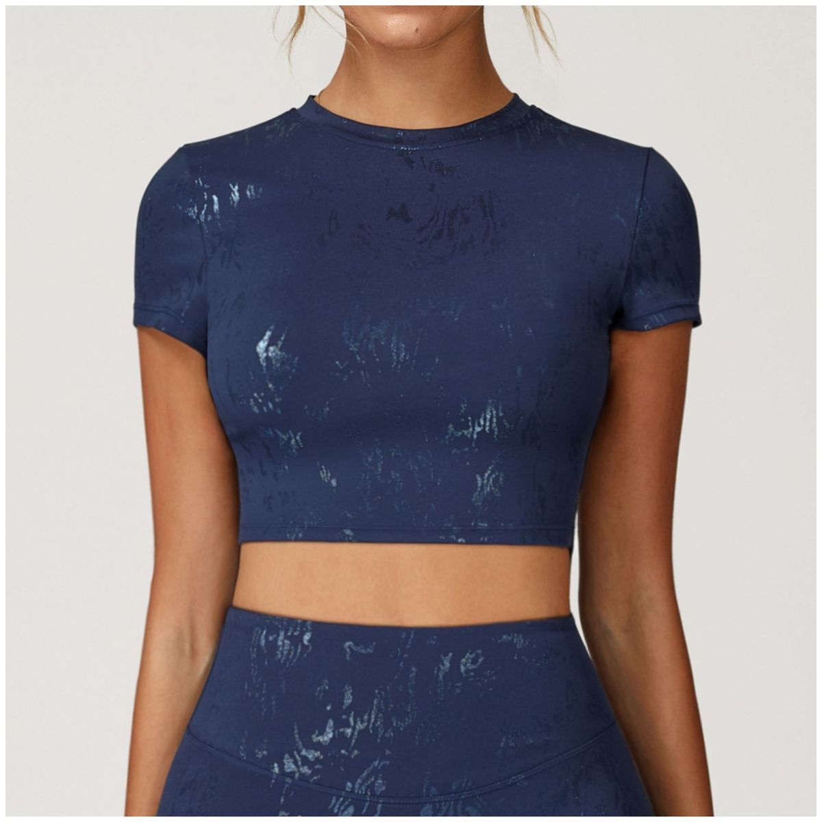 TIOZONEY - Camiseta deportiva de manga corta para mujer-Azul