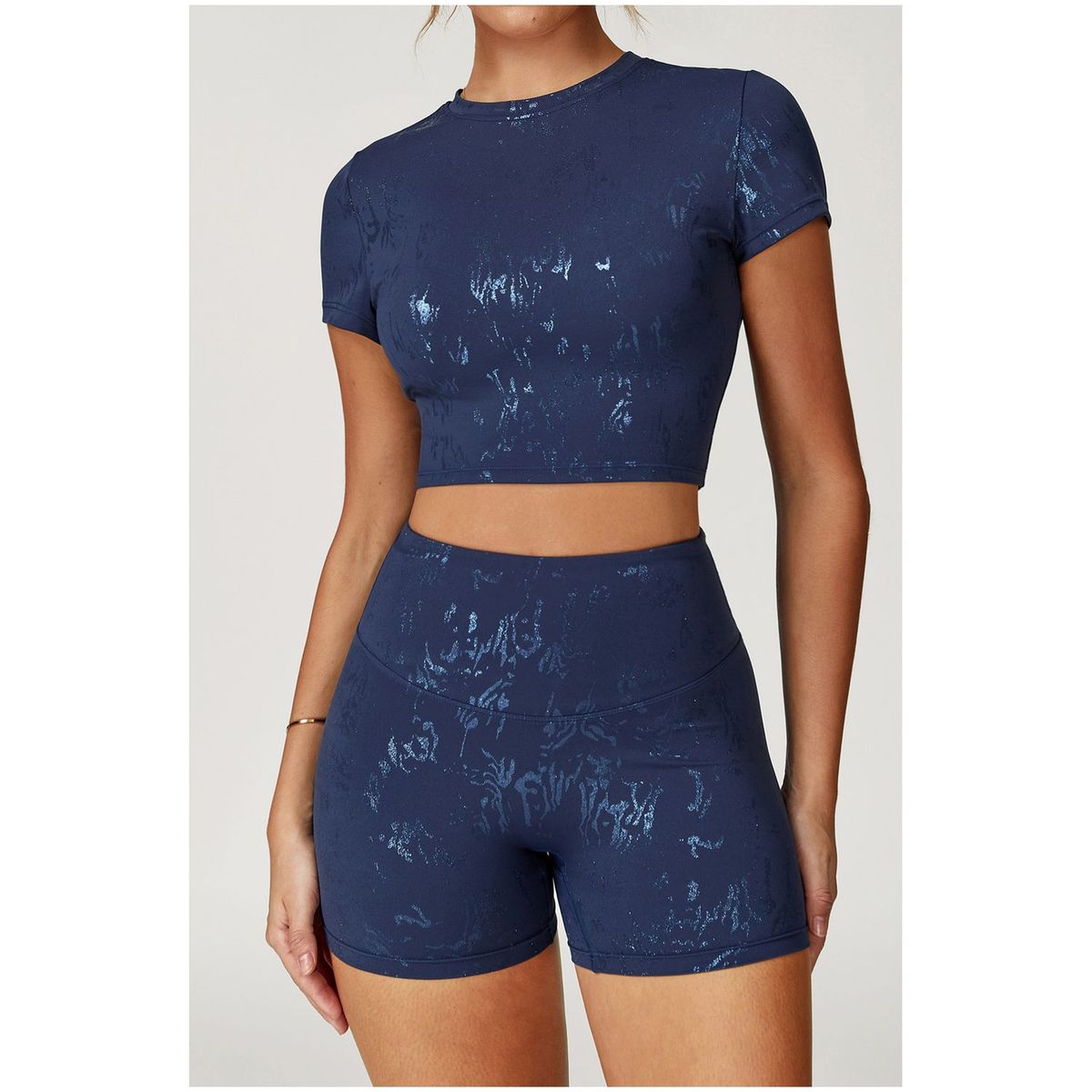 TIOZONEY - Camiseta deportiva de manga corta para mujer-Azul