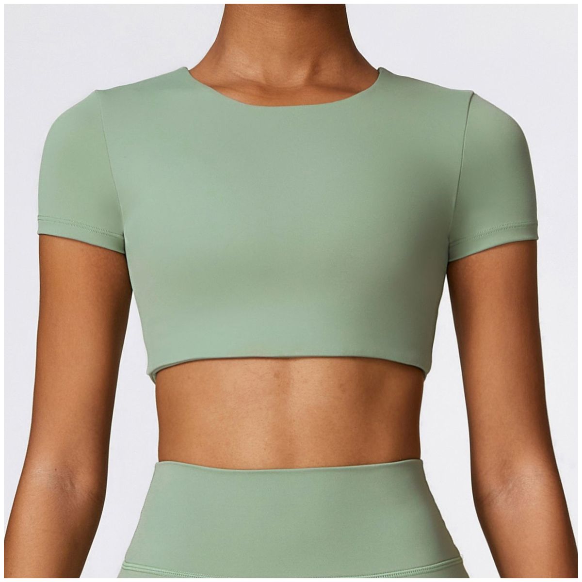 TIOZONEY - Camiseta deportiva de manga corta para mujer-Verde