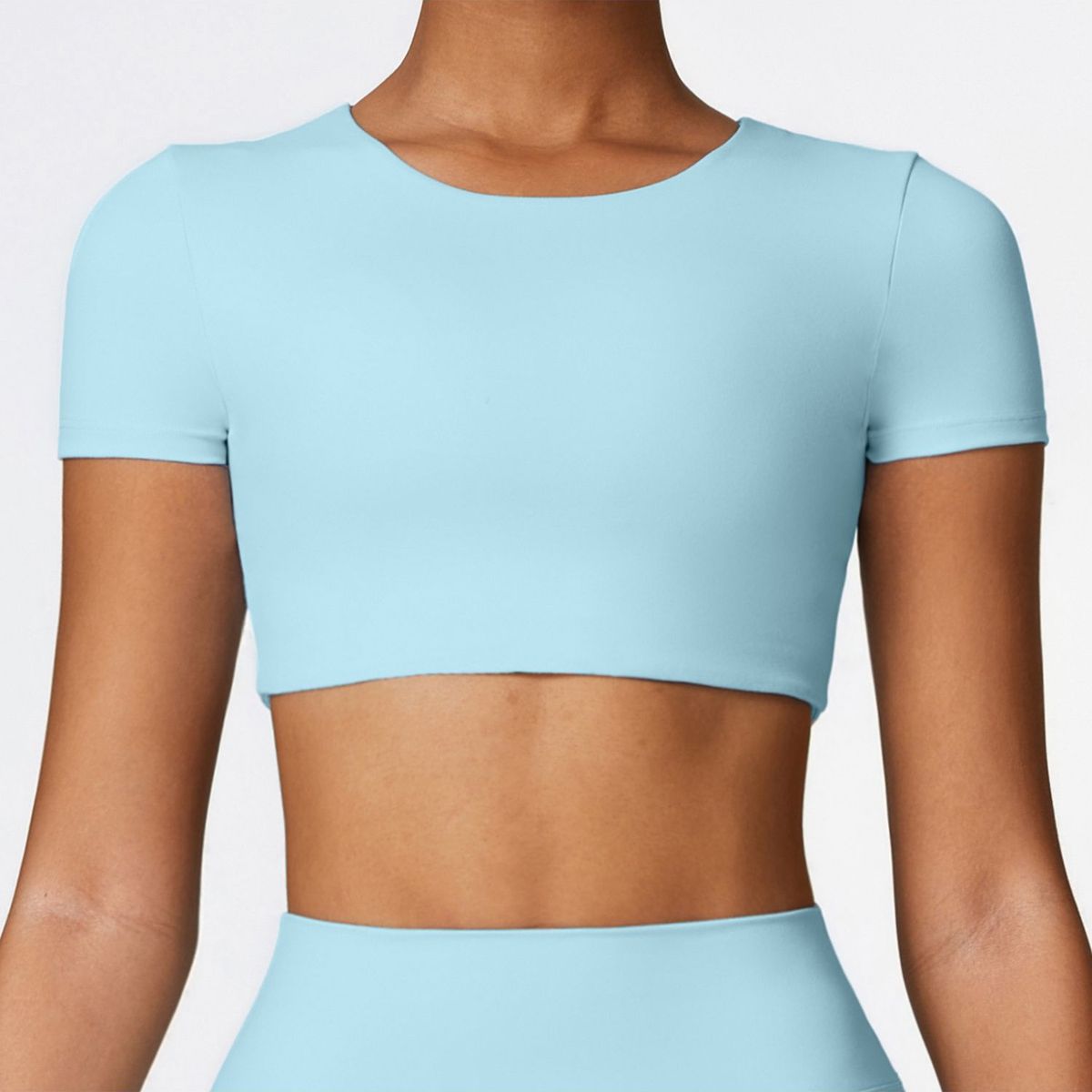 TIOZONEY - Camiseta deportiva de manga corta para mujer-Azul