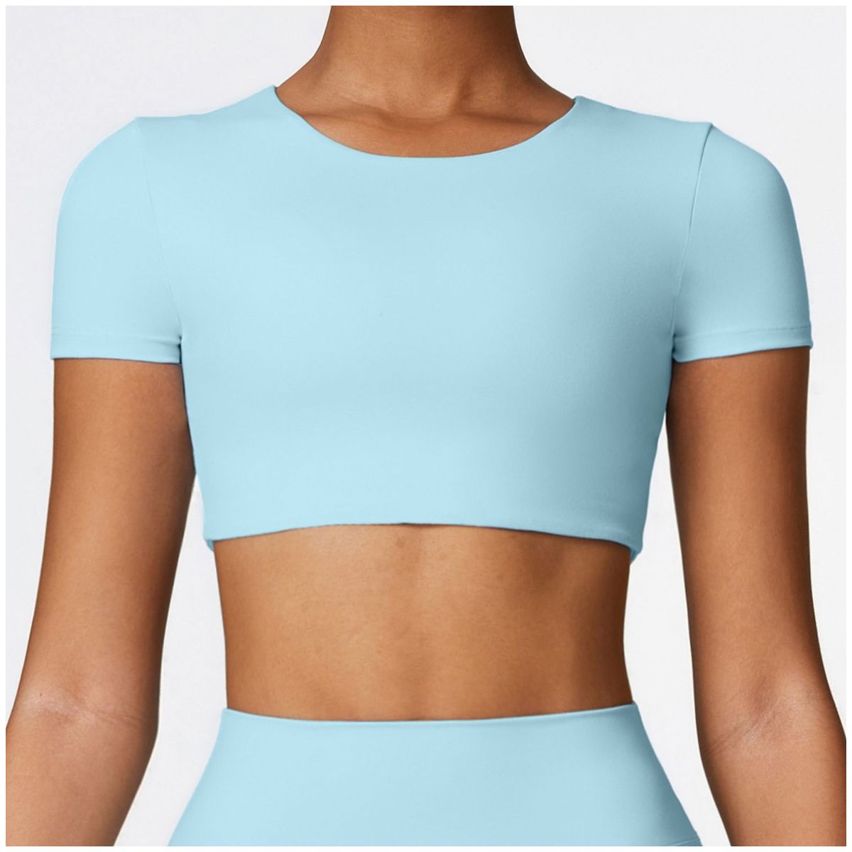 TIOZONEY - Camiseta deportiva de manga corta para mujer-Azul