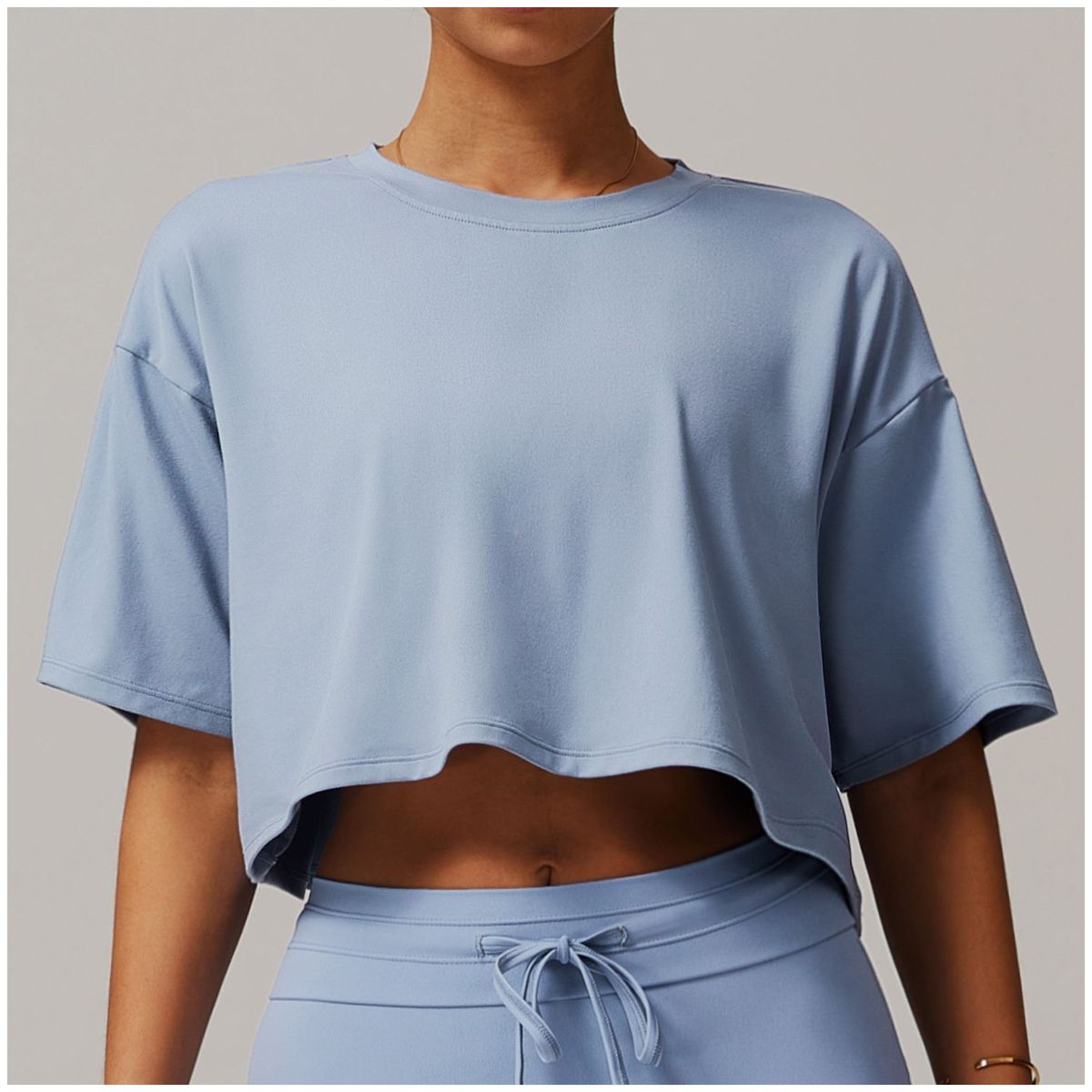 TIOZONEY - Camiseta deportiva de manga corta para mujer-Azul