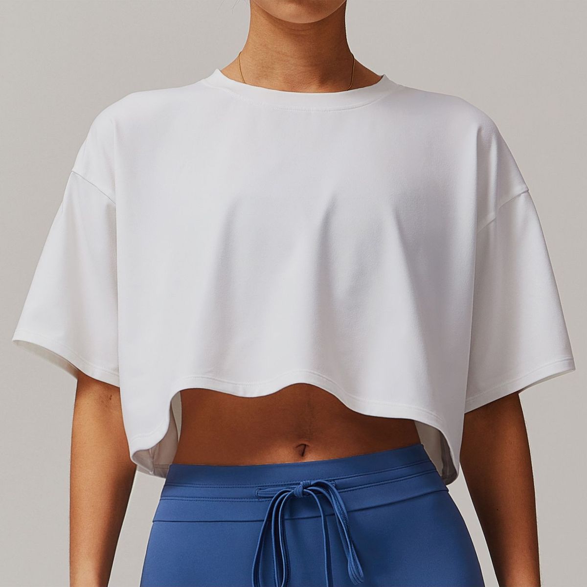 TIOZONEY - Camiseta deportiva de manga corta para mujer-Blanco