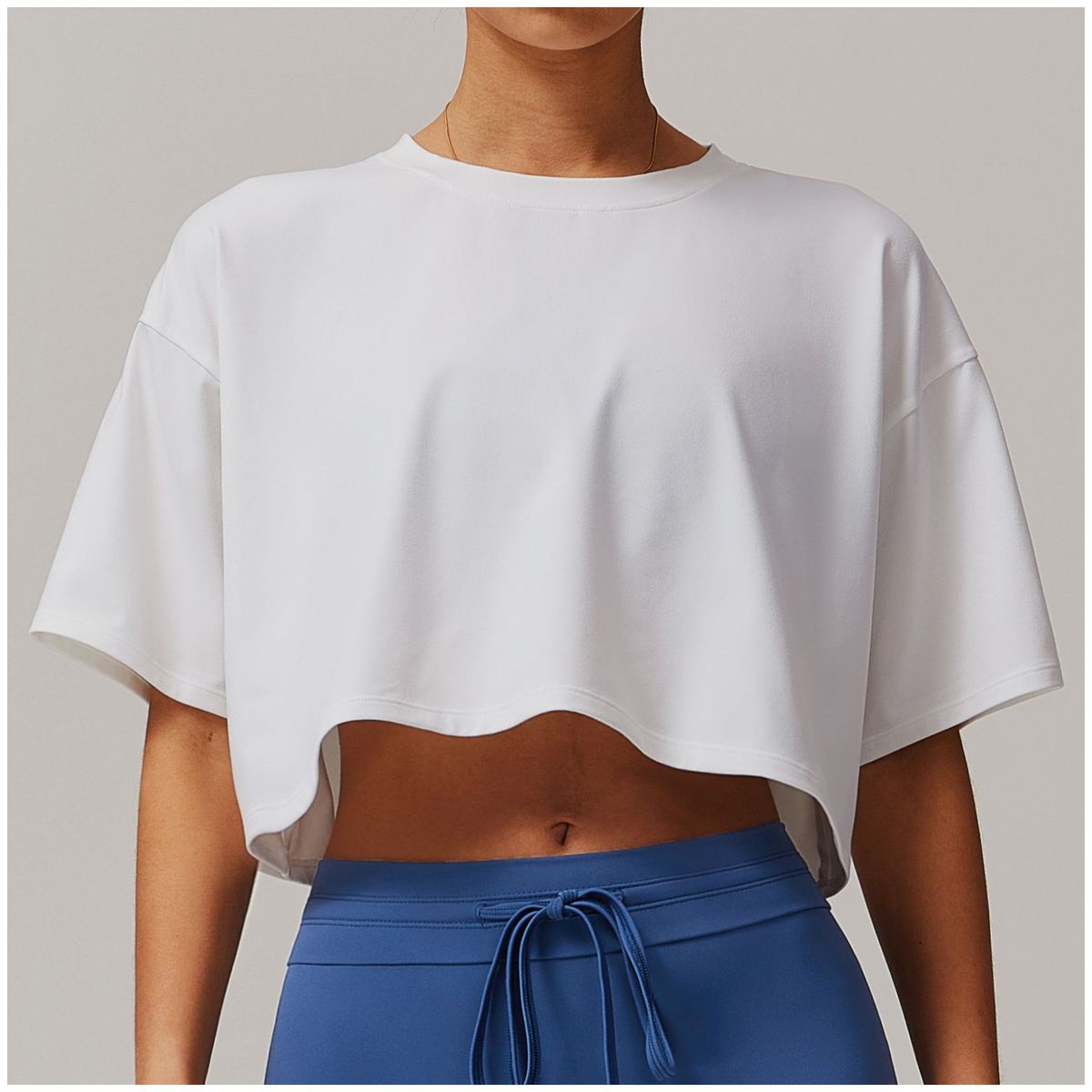 TIOZONEY - Camiseta deportiva de manga corta para mujer-Blanco
