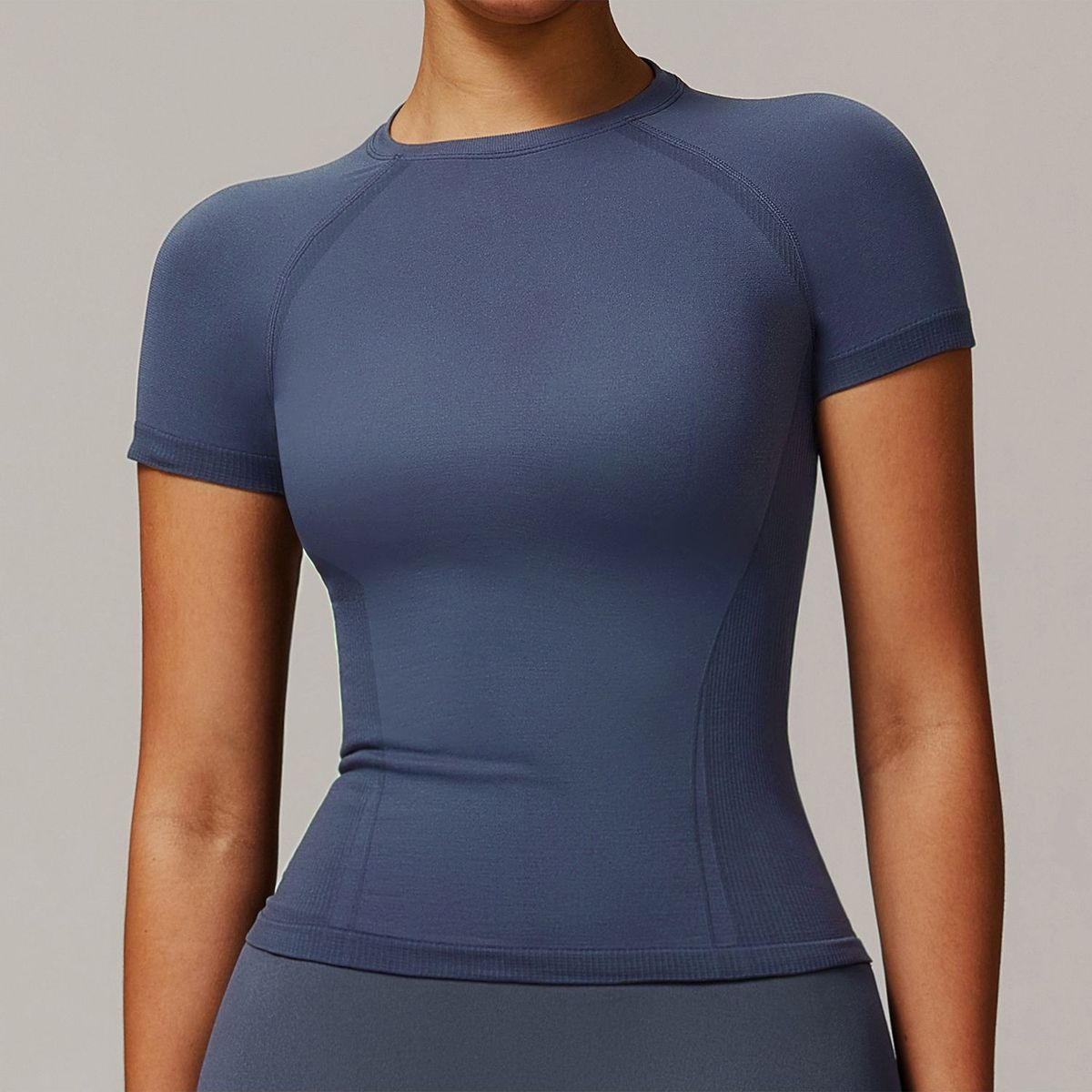 TIOZONEY - Camiseta deportiva de manga corta para mujer-Azul