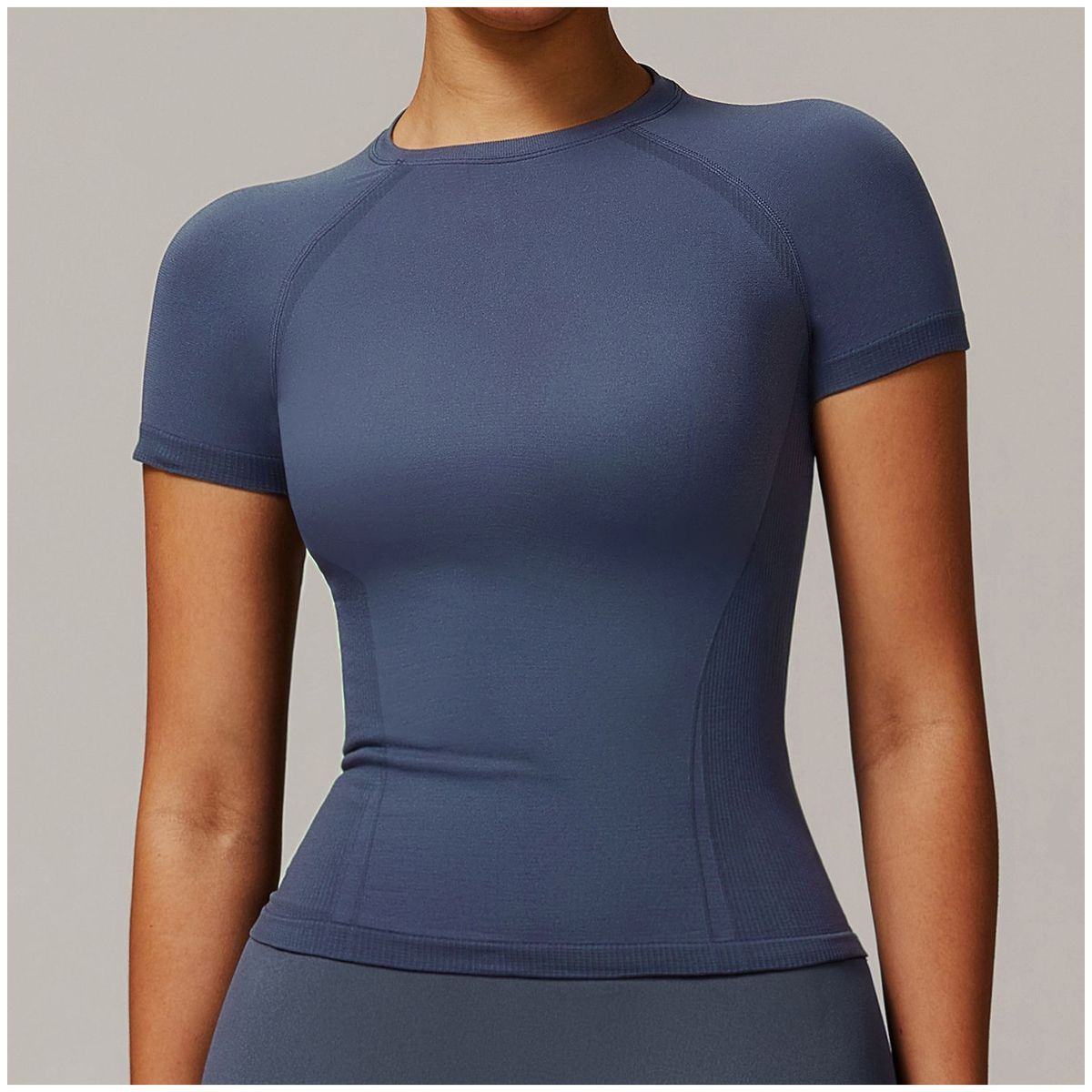 TIOZONEY - Camiseta deportiva de manga corta para mujer-Azul