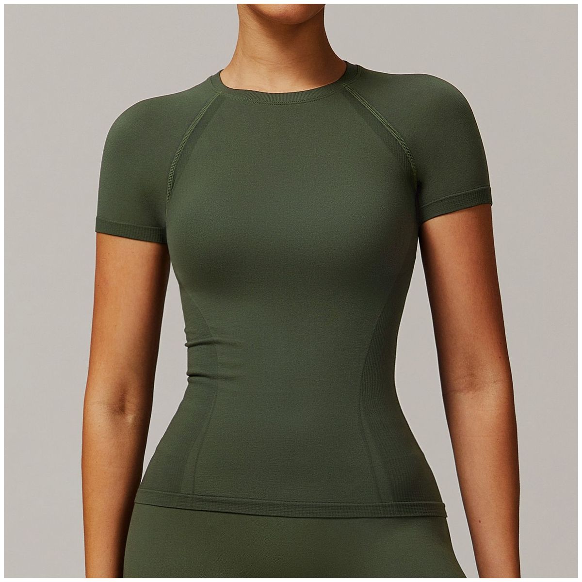TIOZONEY - Camiseta deportiva de manga corta para mujer-Verde