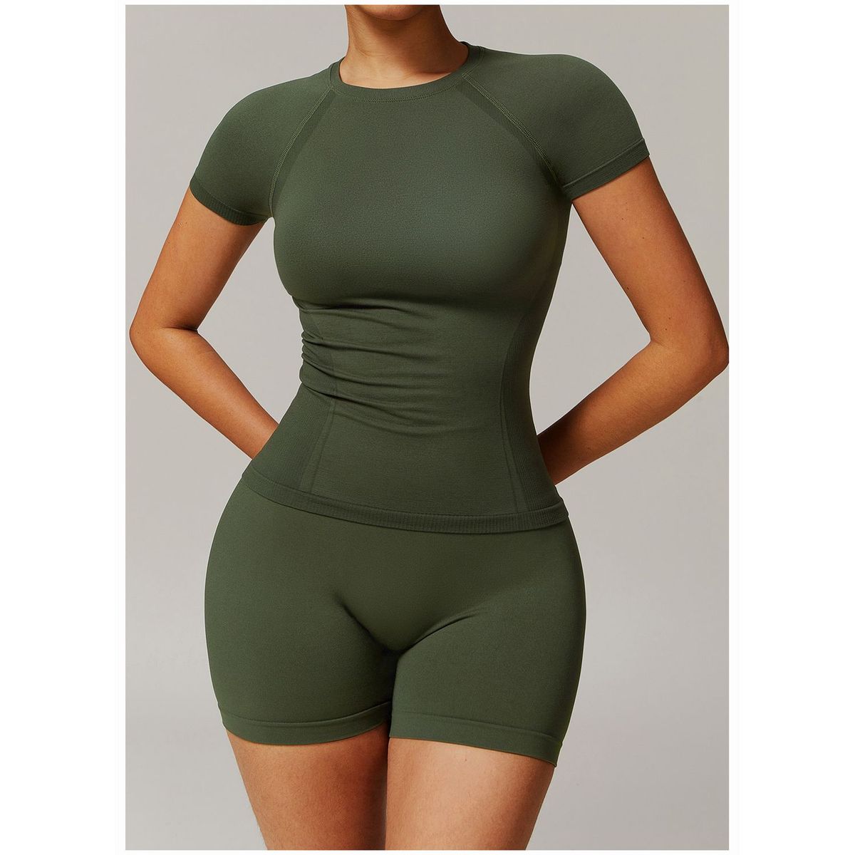 TIOZONEY - Camiseta deportiva de manga corta para mujer-Verde