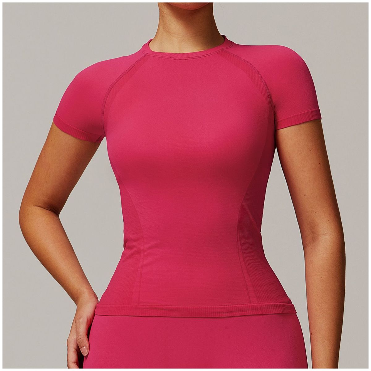 TIOZONEY - Camiseta deportiva de manga corta para mujer-Rosado