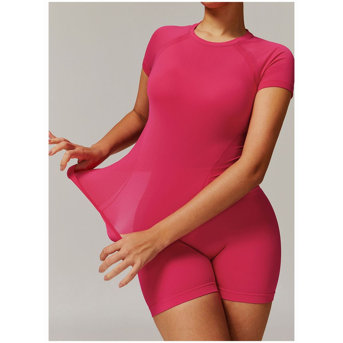 TIOZONEY - Camiseta deportiva de manga corta para mujer-Rosado