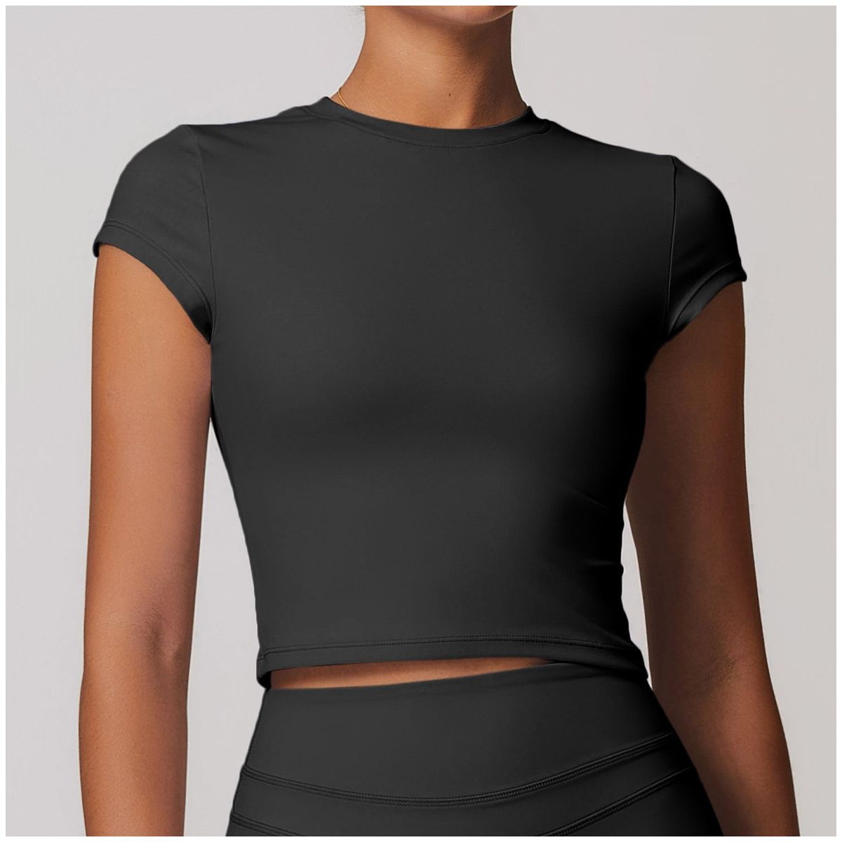 TIOZONEY - Camiseta deportiva de manga corta para mujer-Gris