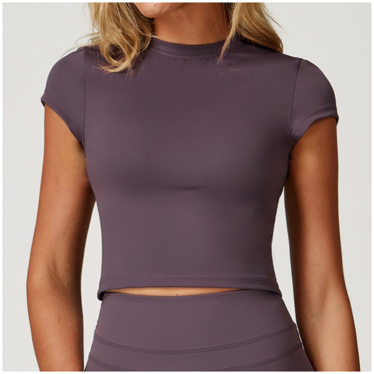 TIOZONEY - Camiseta deportiva de manga corta para mujer-Morado