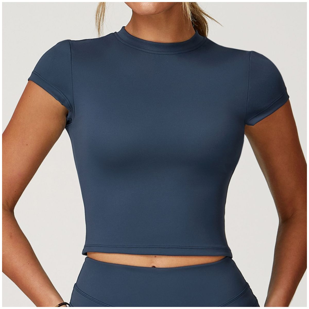 TIOZONEY - Camiseta deportiva de manga corta para mujer-Azul