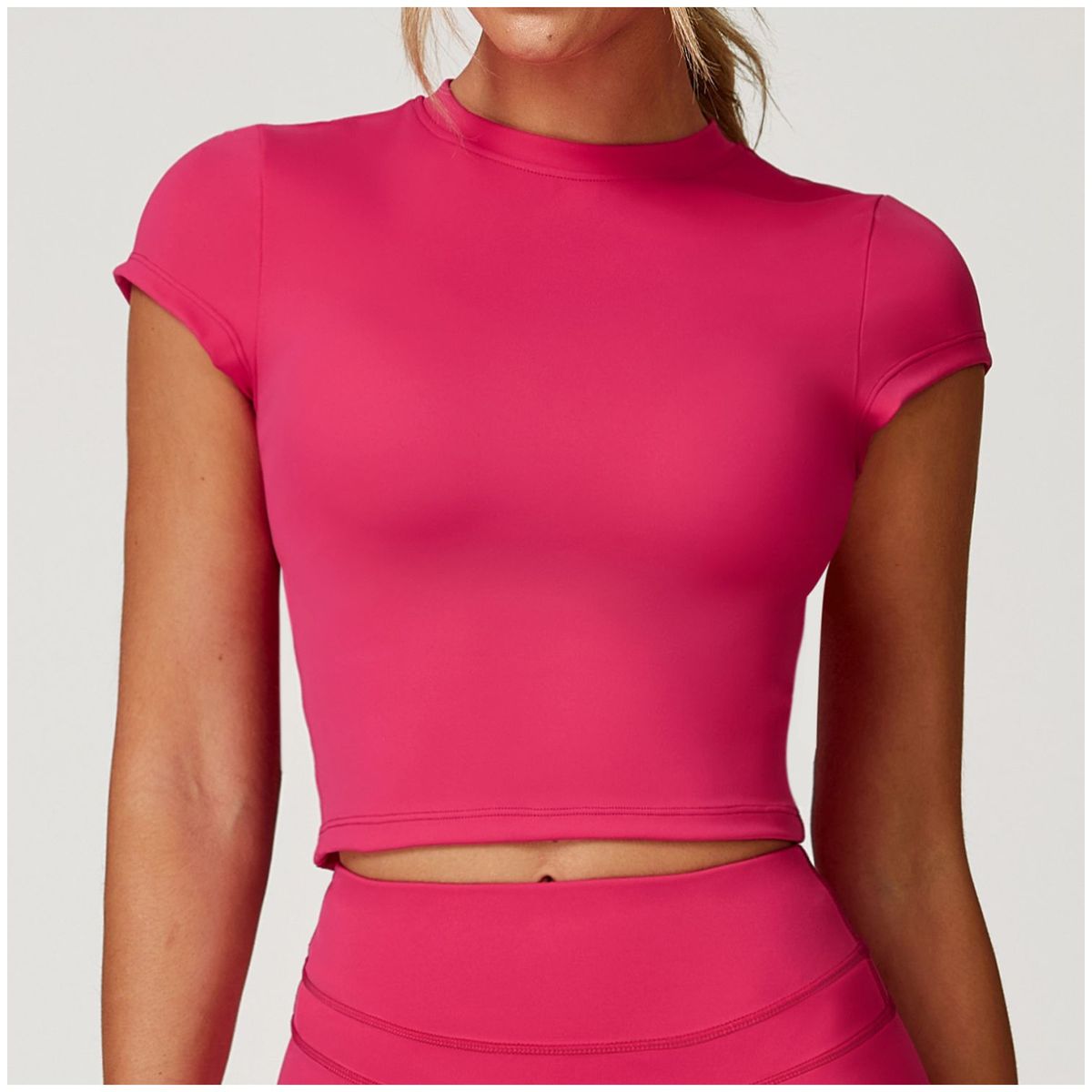 TIOZONEY - Camiseta deportiva de manga corta para mujer-Rosado