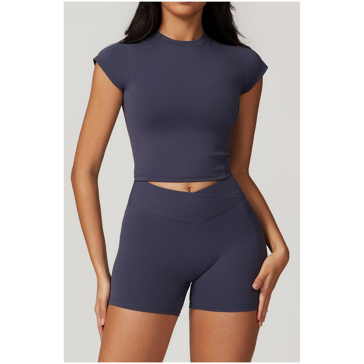 TIOZONEY - Camiseta deportiva de manga corta para mujer-Gris