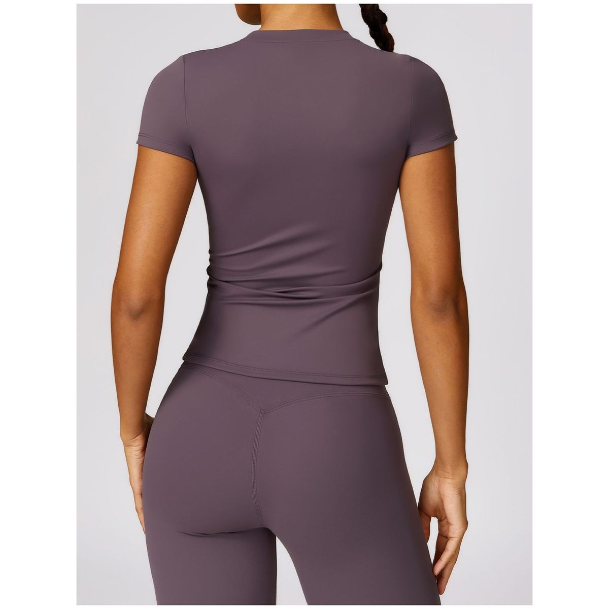 TIOZONEY - Camiseta deportiva de manga corta para mujer-Morado