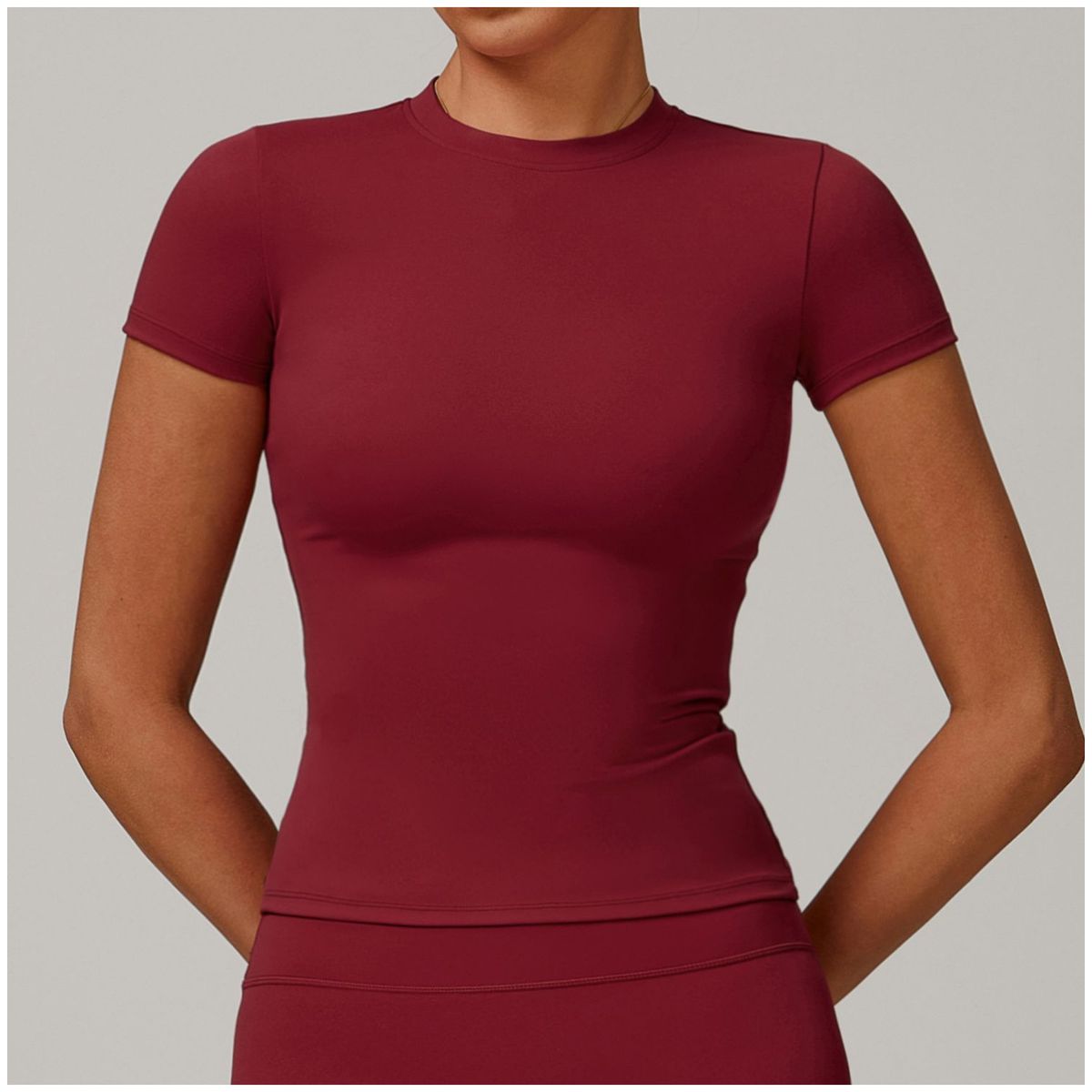 TIOZONEY - Camiseta deportiva de manga corta para mujer-Rojo