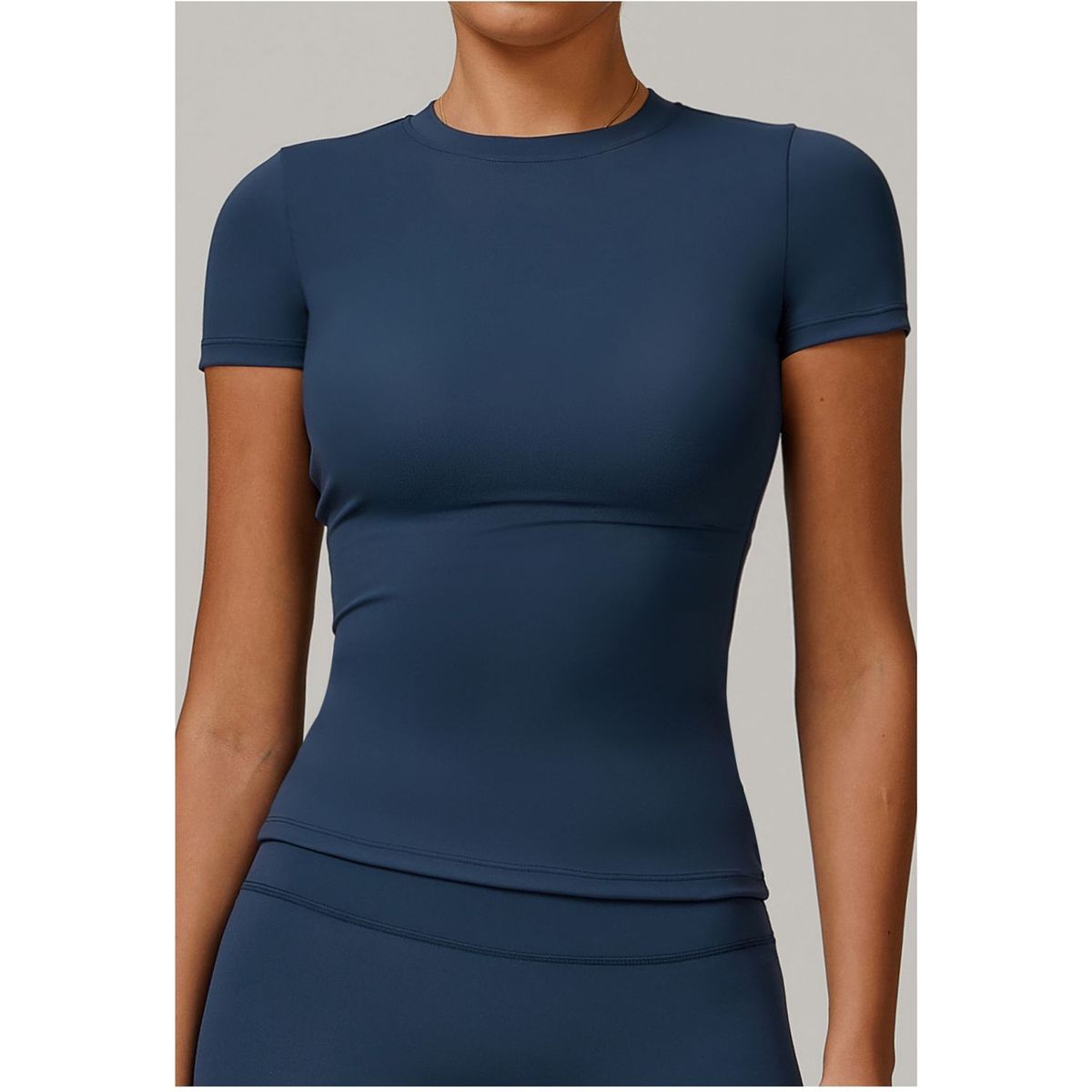 TIOZONEY - Camiseta deportiva de manga corta para mujer-Azul