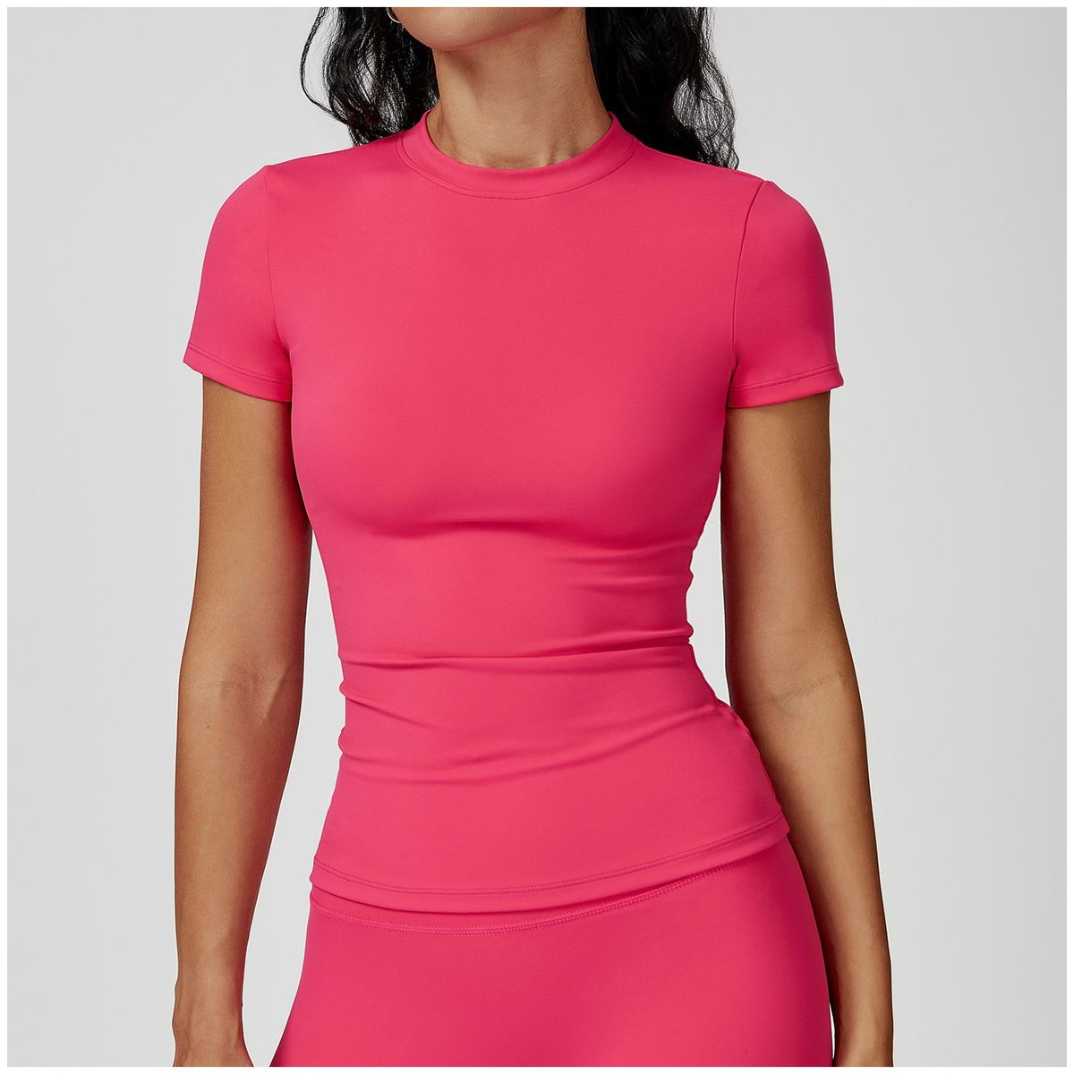 TIOZONEY - Camiseta deportiva de manga corta para mujer-Rosado