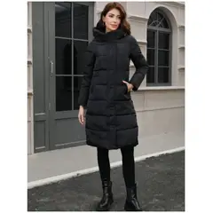 TIOZONEY - Parka Manga Larga Mujer - Negro