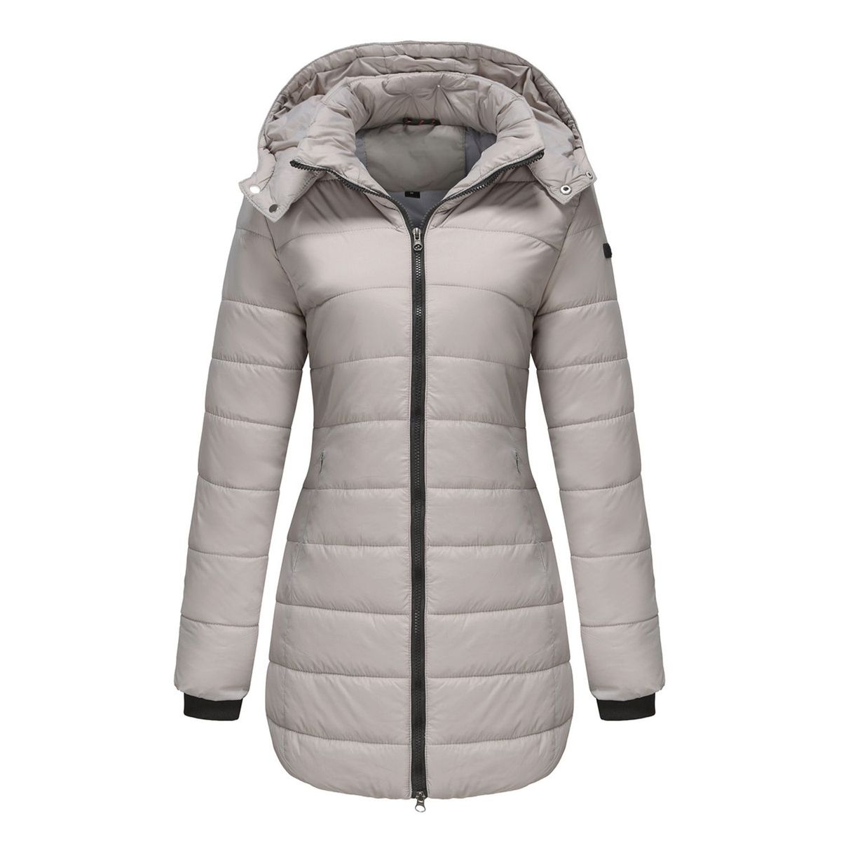 TIOZONEY - Parka Manga Larga Mujer - Gris