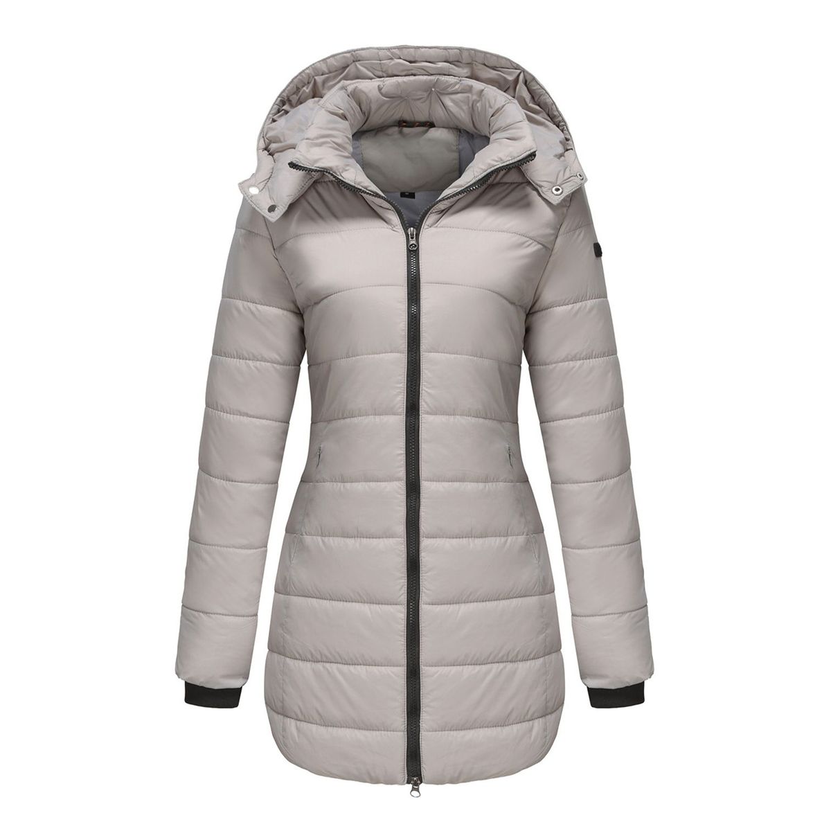 TIOZONEY - Parka Manga Larga Mujer - Gris