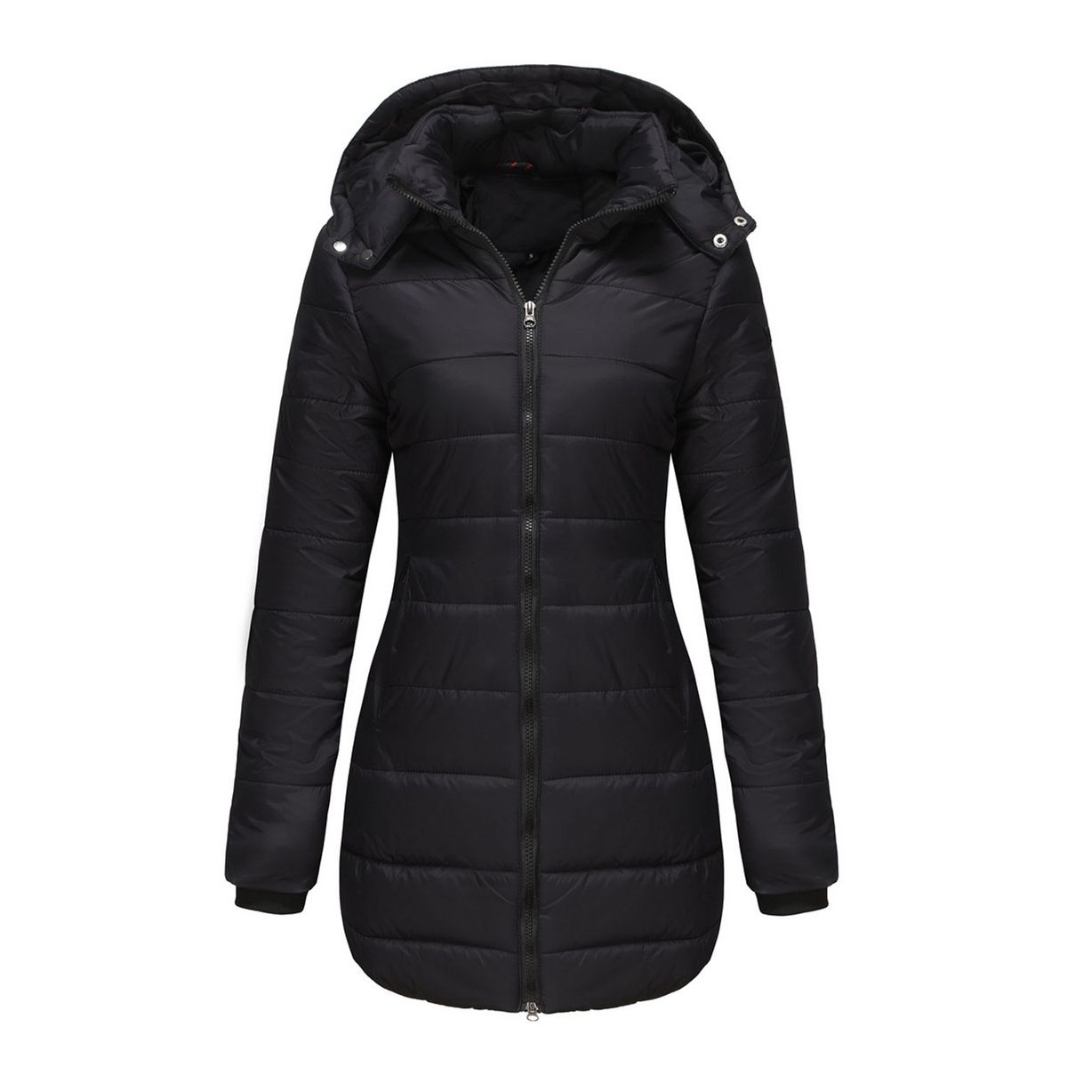 TIOZONEY - Parka Manga Larga Mujer - Negro