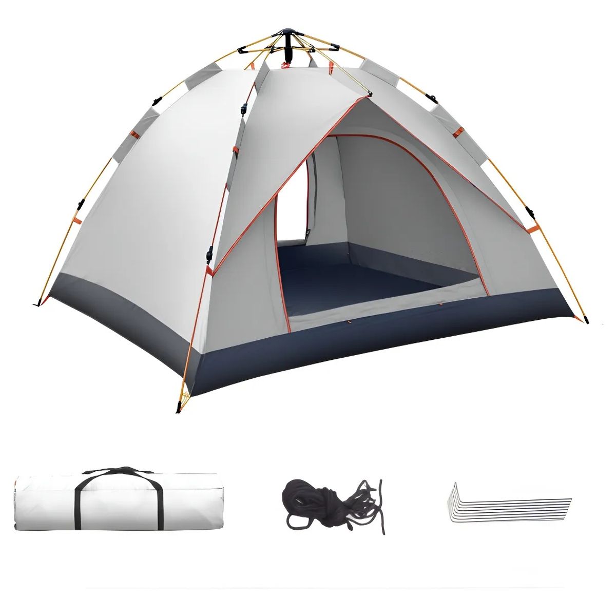 KUANGYE - Tienda Campaña Impermeable 3 Persona Carpa Plegable Portáti Para Acampar Automatica 4 Estaciones