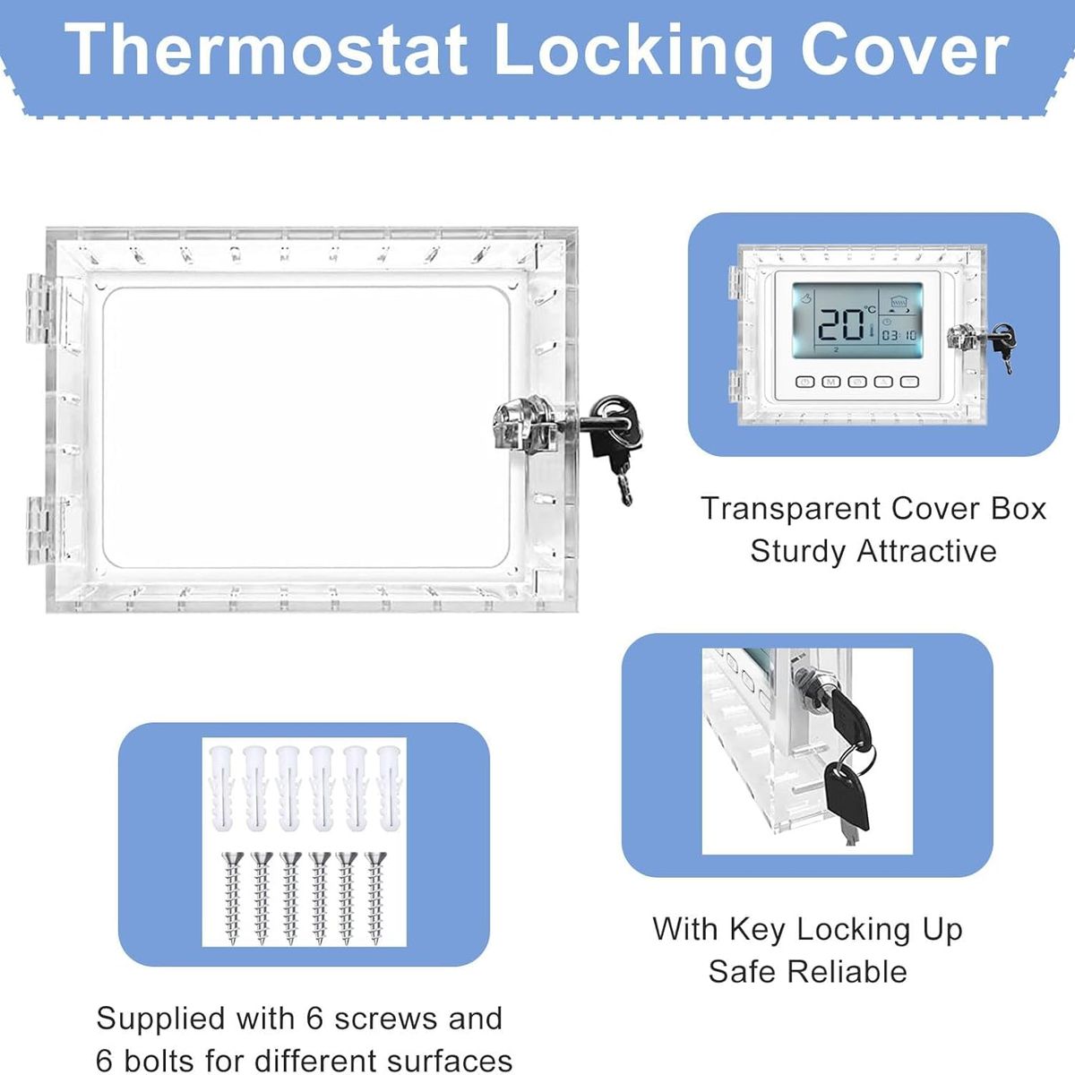KUANGYE - Caja Protector Termostato Universal Cobertor Con Llave