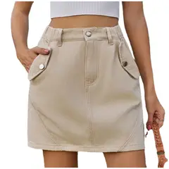 TIOZONEY - Falda Carga de Bolsillo Mujer