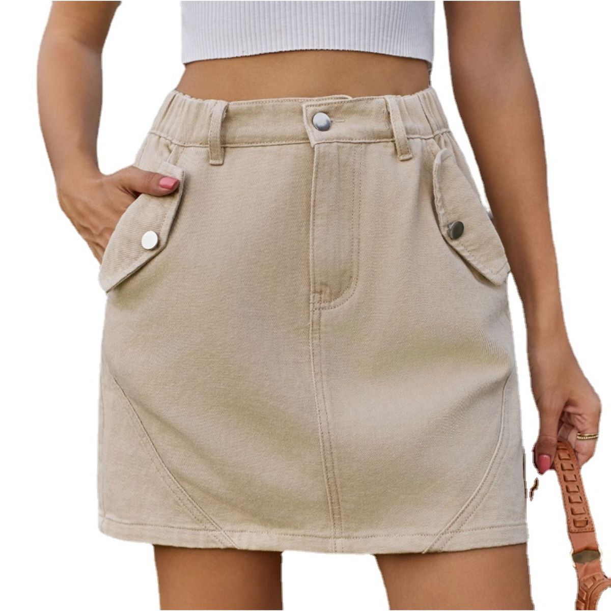 TIOZONEY - Falda Carga de Bolsillo Mujer