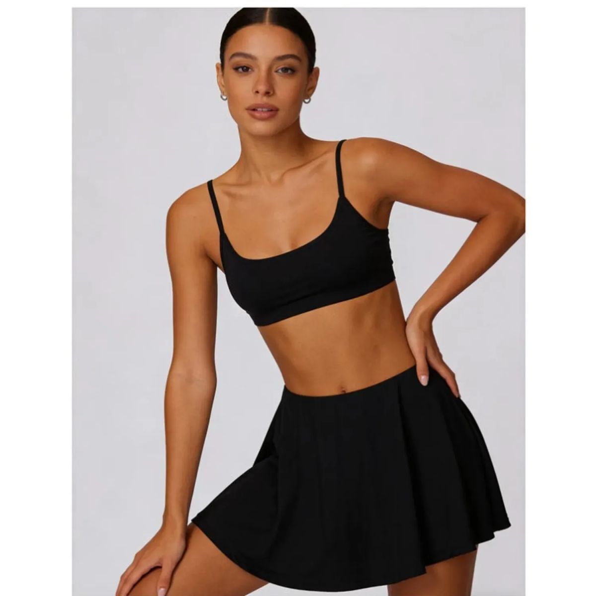 TIOZONEY - Faldas atléticas para tenis y golf - Negro