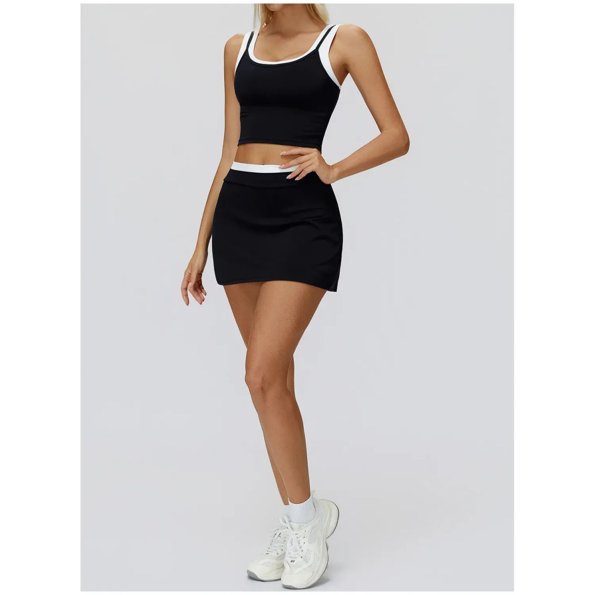 TIOZONEY - Faldas atléticas para tenis y golf - Negro