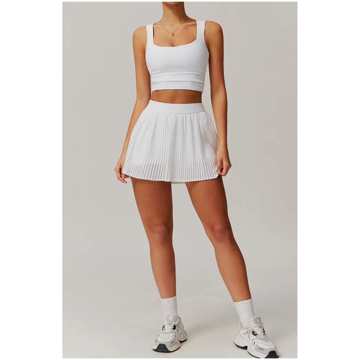 TIOZONEY - Faldas atléticas para tenis y golf - Blanco
