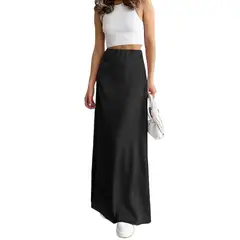 TIOZONEY - Falda larga con estampado para mujer - Negro