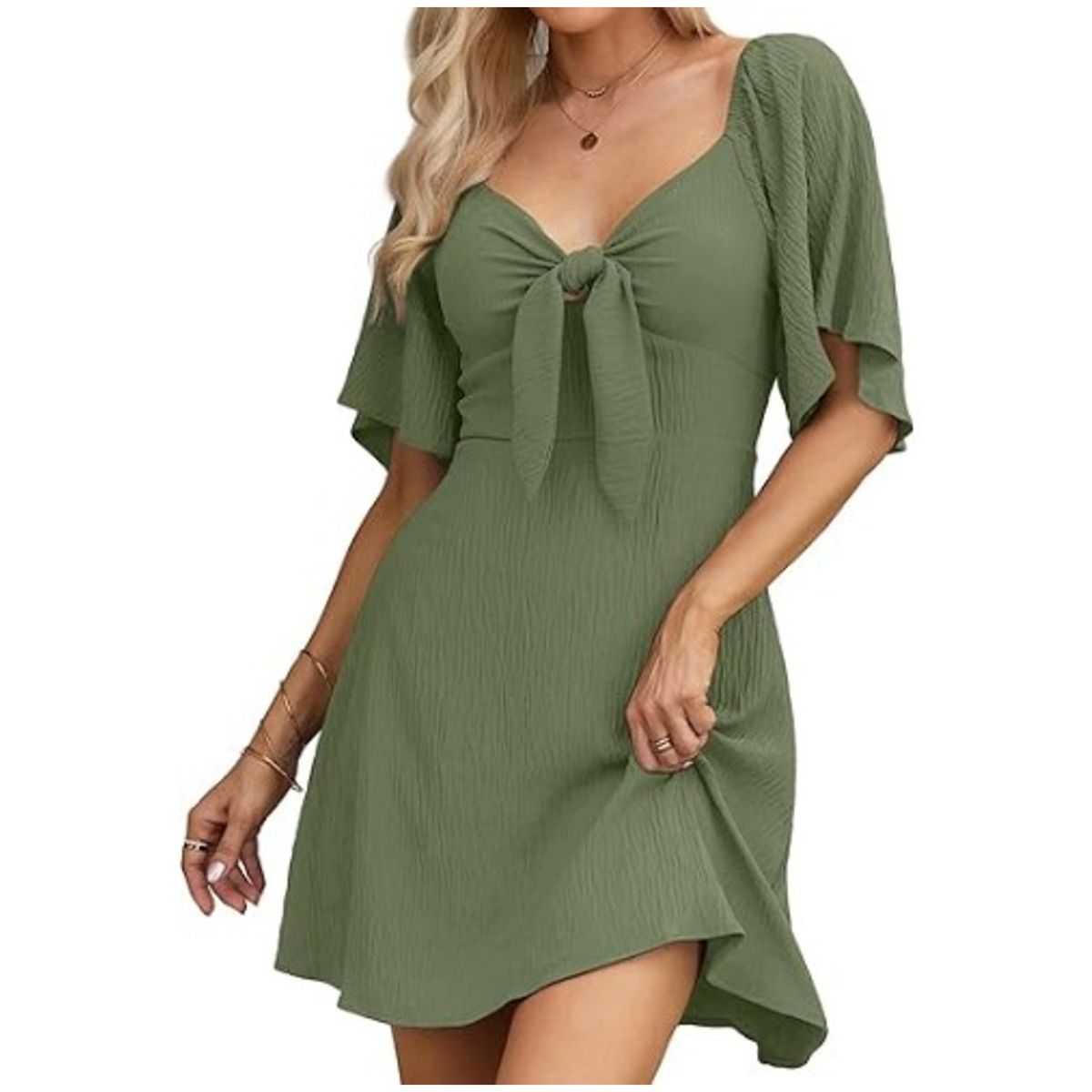 TIOZONEY - Faldas largas para mujer - Verde