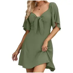 TIOZONEY - Faldas largas para mujer - Verde