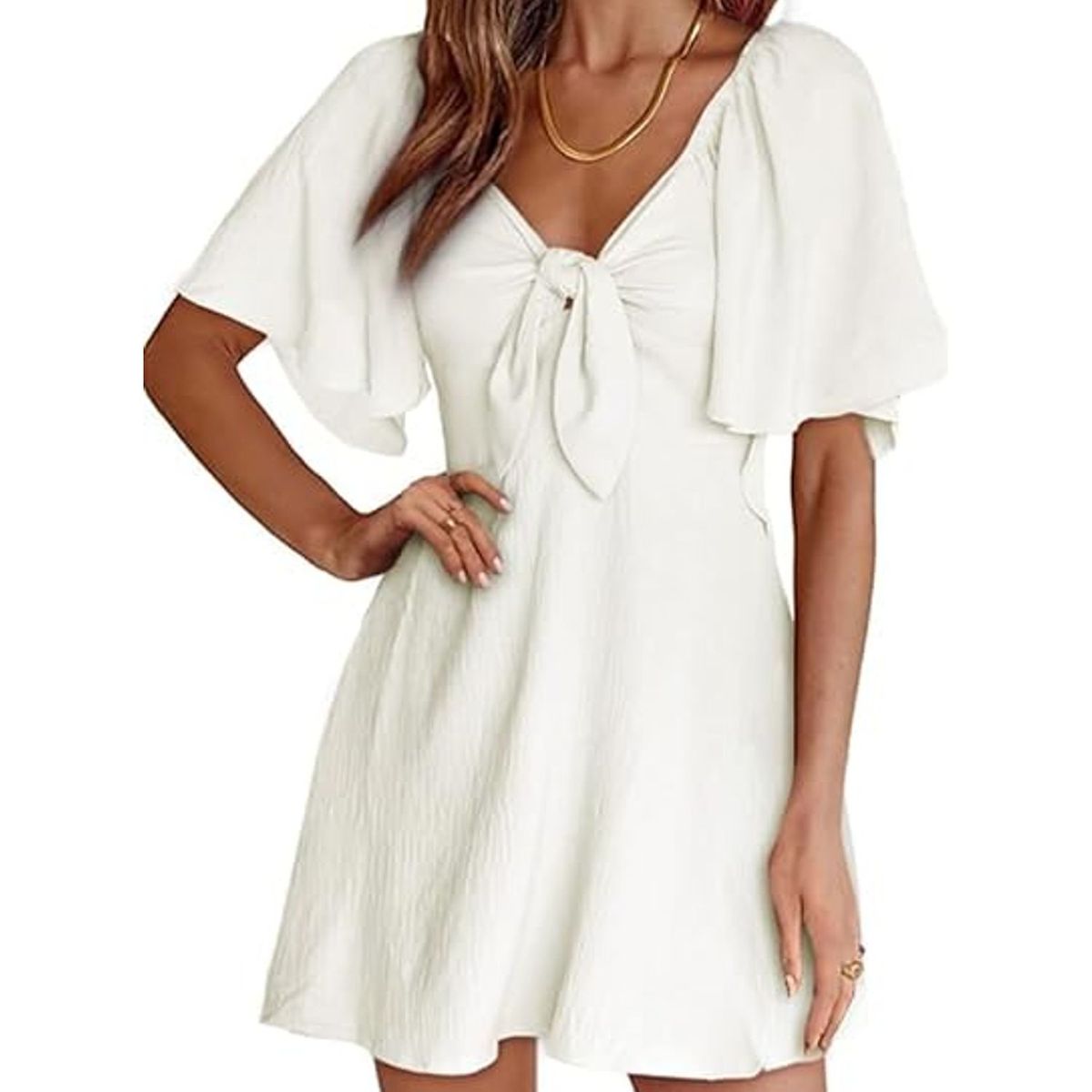 TIOZONEY - Faldas largas para mujer - Blanco