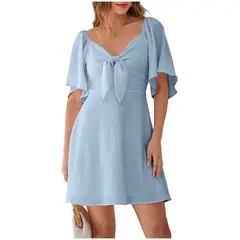 TIOZONEY - Faldas largas para mujer - Azul