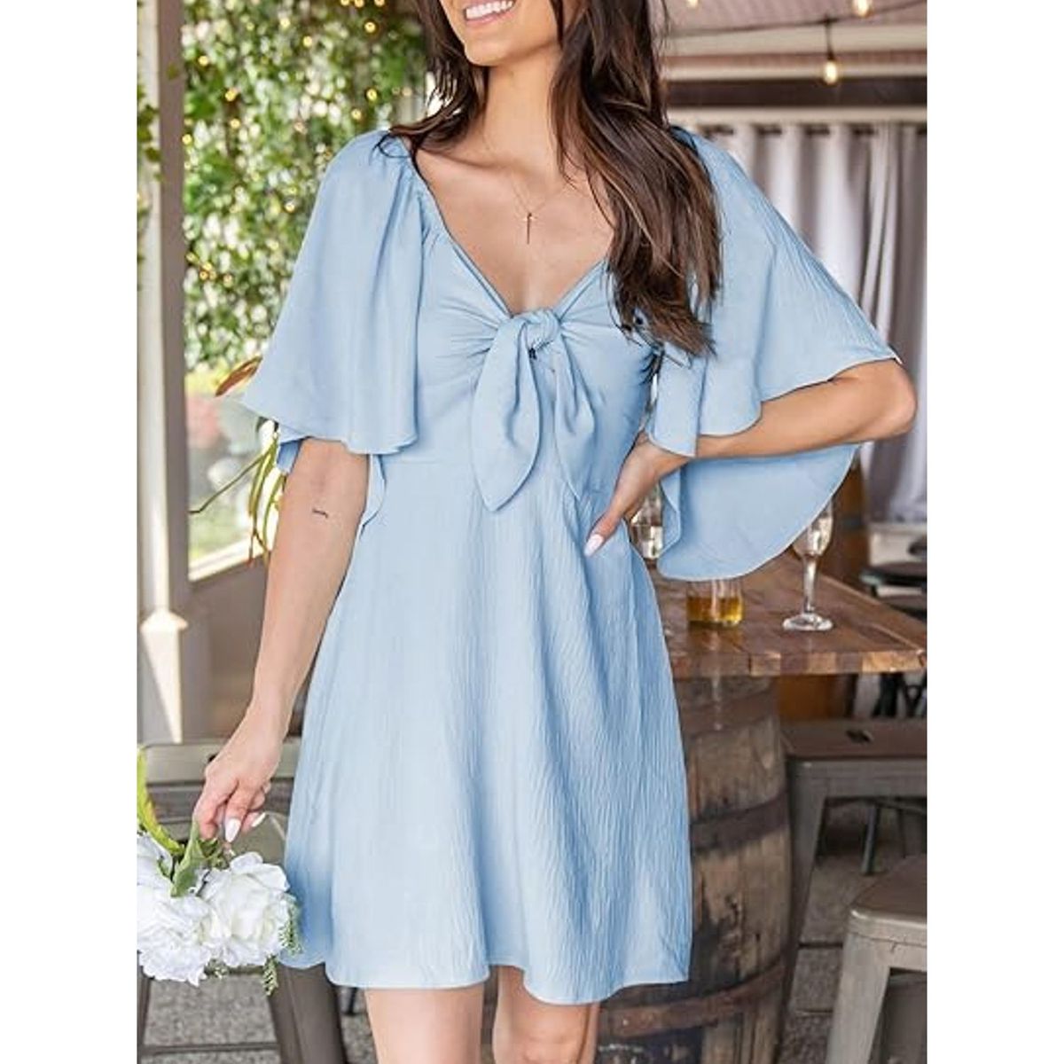 TIOZONEY - Faldas largas para mujer - Azul