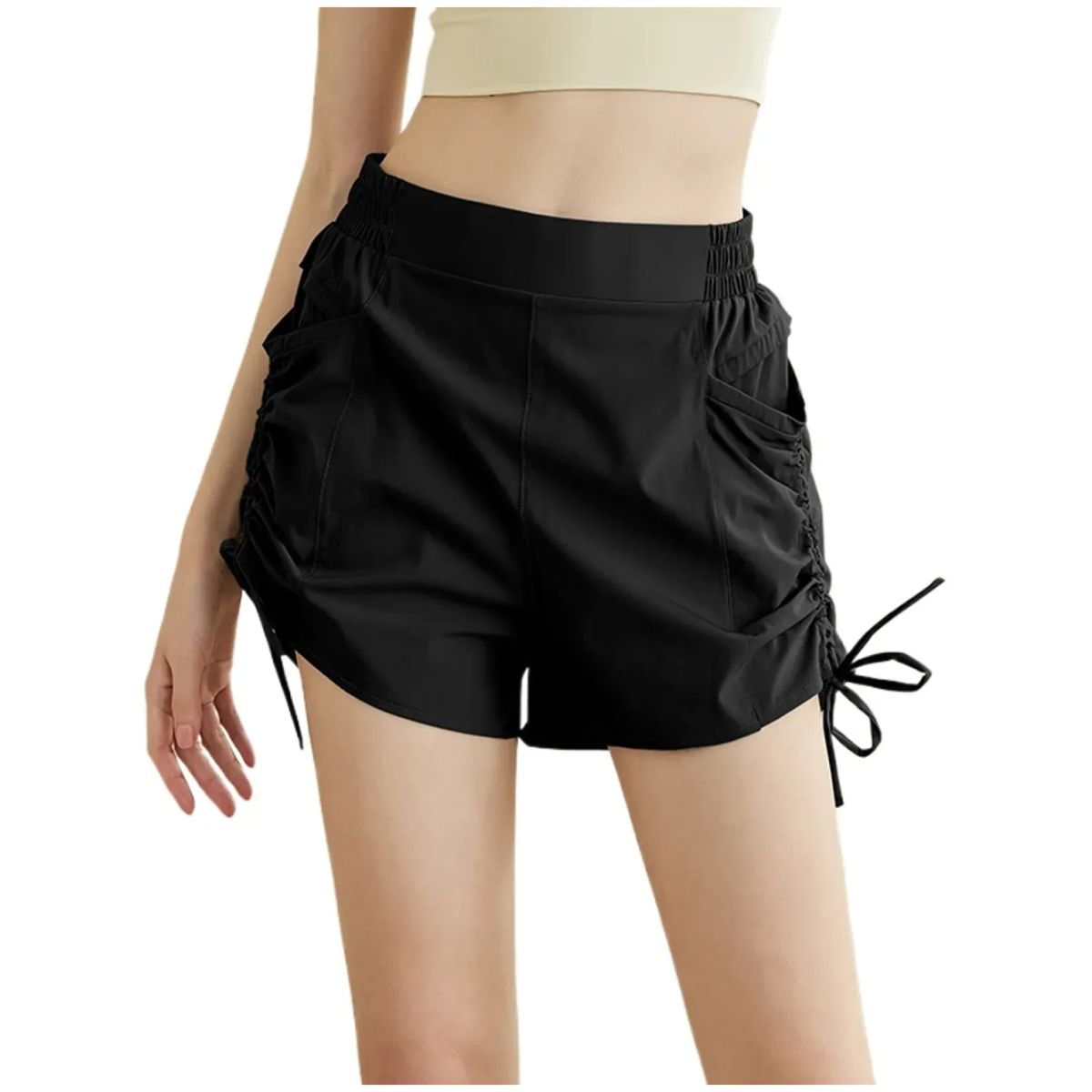 TIOZONEY - Pantalones cortos para mujer - Negro