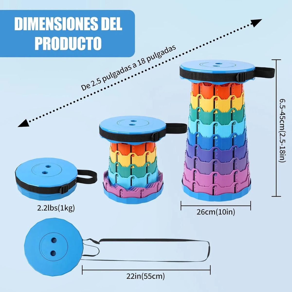 GENERICO - Taburete Plegable Portátil Retráctil Para Al Aire Libre