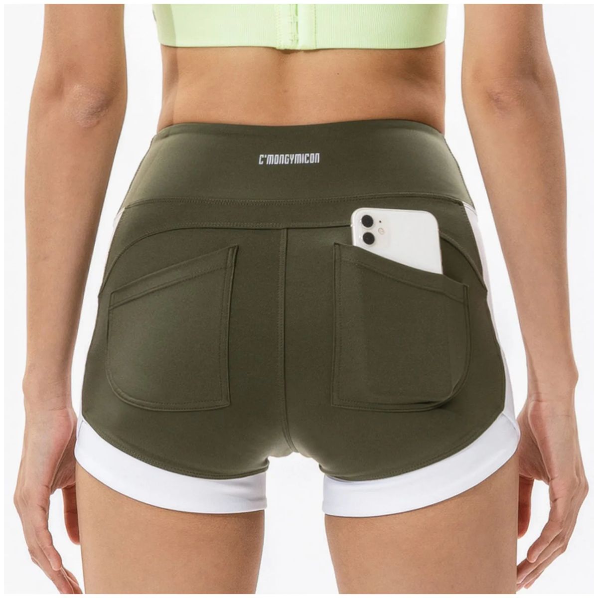 TIOZONEY - Pantalones cortos para mujer - Verde