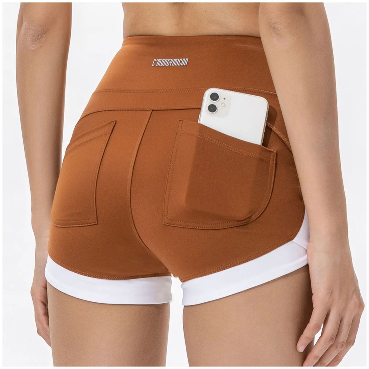 TIOZONEY - Pantalones cortos para mujer - Marrón