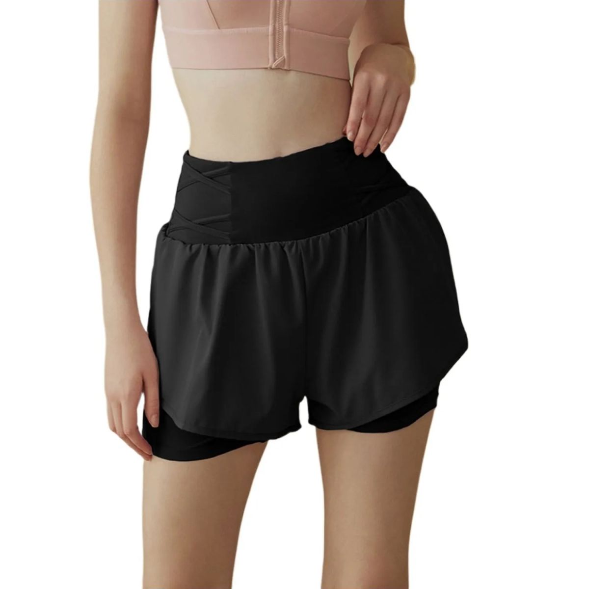 TIOZONEY - Pantalones cortos para mujer - Negro
