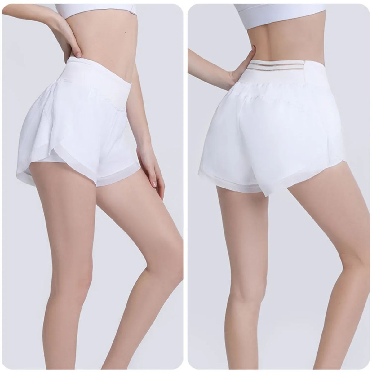 TIOZONEY - Pantalones cortos para mujer - Blanco